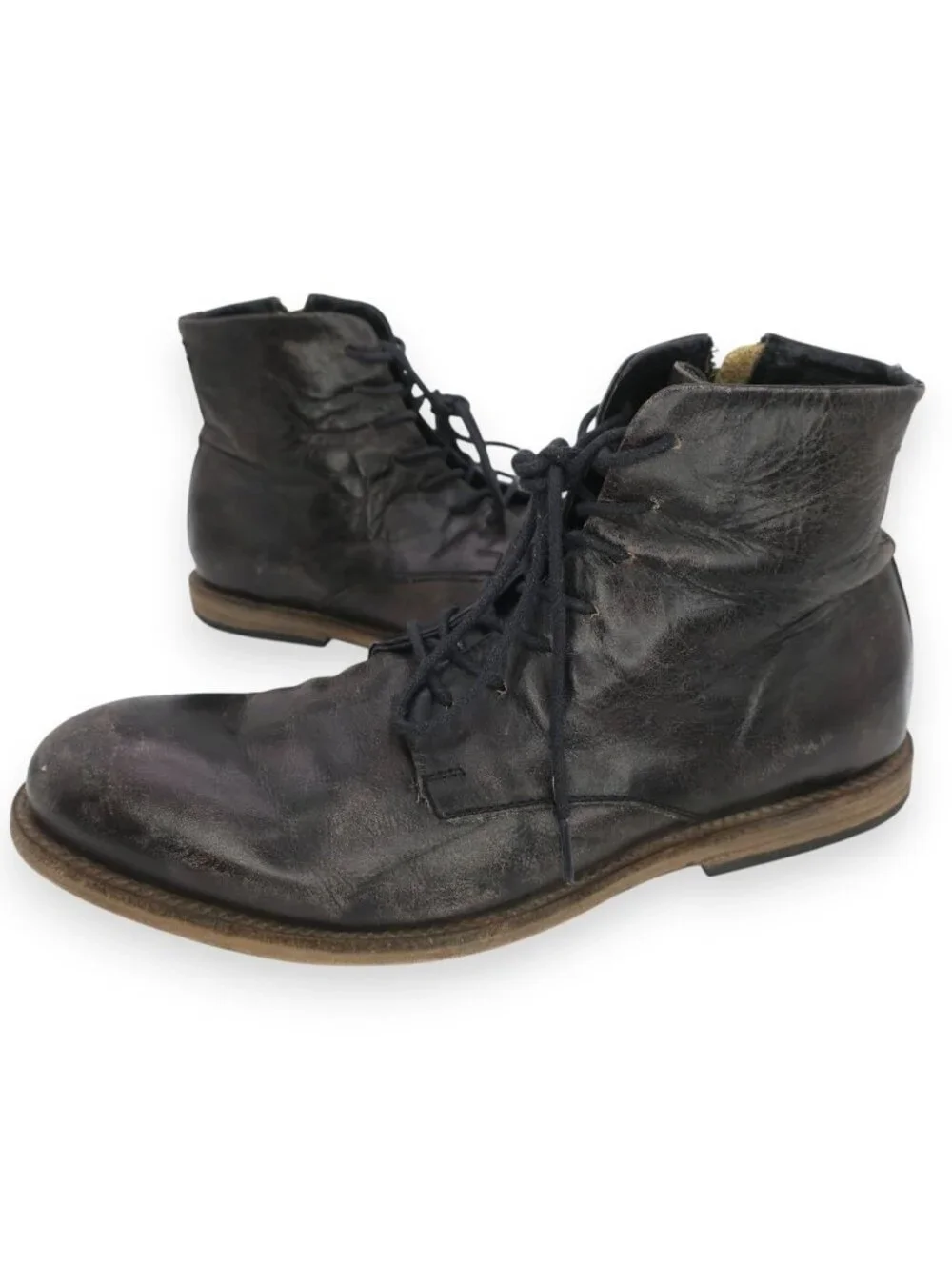 Freebird Campbell Ankle Boots Black Leather Distressed Side Zip $275 Men's 9